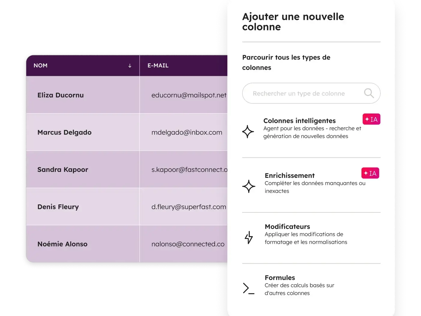 Data Hub - Create Columns_fr
